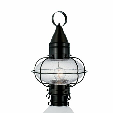 NORWELL Classic Onion Outdoor Post Light - Black with Seeded Glass 1511-BL-SE